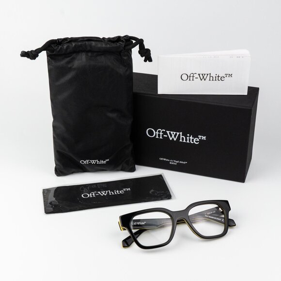 Off-White STYLE 7P Women Eyeglasses Black Yellow Square OERJ07P STYLE 7P 1300 - Picture 9 of 12